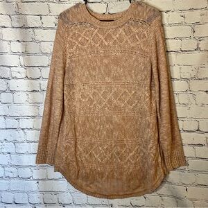525 America‎ Rose Gold Lightweight Cable Knit Sweater Size Medium